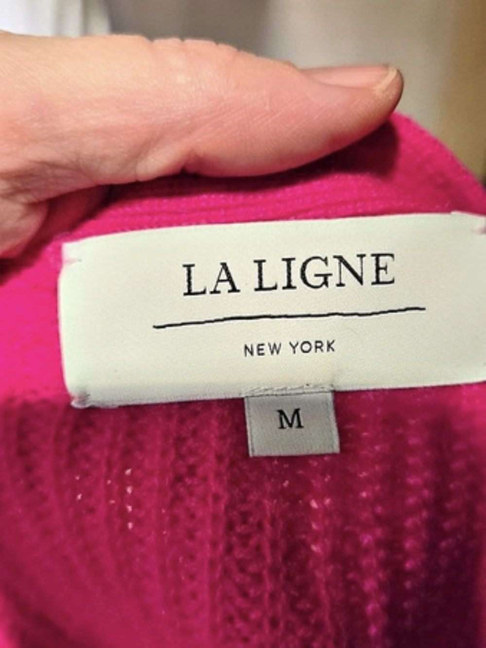 La Ligne 100% Cashmere Solid Lean Lines Cardigan Pink Size Medium - Picture 6 of 8